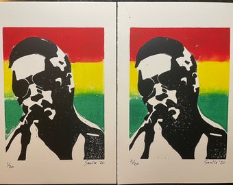 Bradley Nowell “Bradley” Linocut Block Print