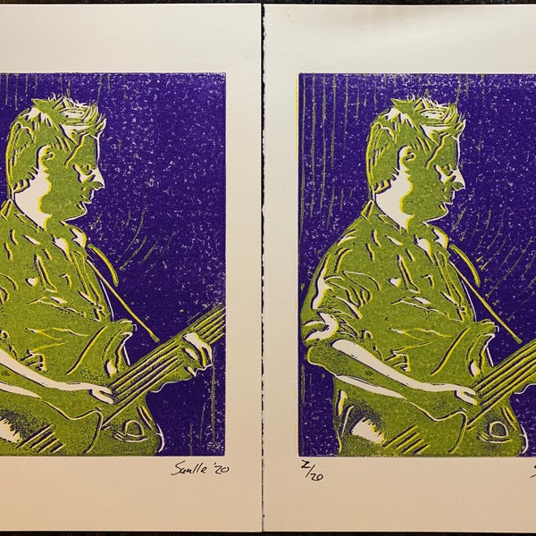 Mike Gordon "Mike" Linocut Block Print