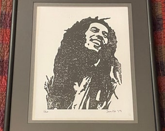 Bob Marley Linocut Block Print