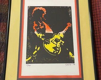 Jimmy Page "ZoSo" Linocut Block Print