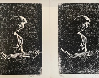 Limited Edition Phil Lesh Linocut Block Print