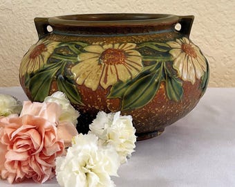 1928 Roseville Art Pottery Dahlrose 4" Bowl Vase #420-4