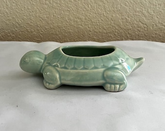 1930er Red Wing Figural Aqua Blue Schildkröte Aschenbecher Aschenbecher