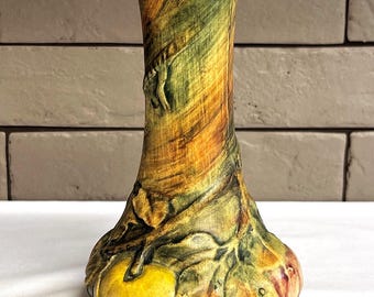 Antieke 1915-1920 Weller Art Pottery Baldin 7" appelvaas - ongemarkeerd