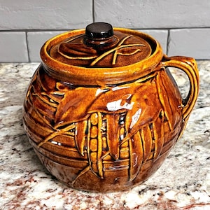 Vintage McCoy Pottery Amber Ware 2 Qt. Bönkruka