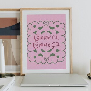 Comme Ci Comme Ça Qoute Stampa artistica stampabile / Lettering pastello a olio / (Download digitale)