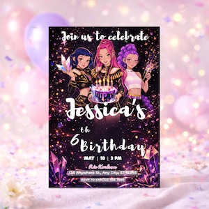 K Pop 6th Birthday Invitation - Etsy