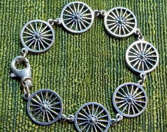 Carriage Wheel Bracelet in Sterling Silver