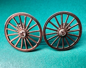 Carriage Wheel Post Earrings in Sterling Silver