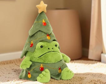 Peluche de árbol de Navidad de 26 cm / Lindo peluche navideño Kawaii / Regalo de decoración festiva