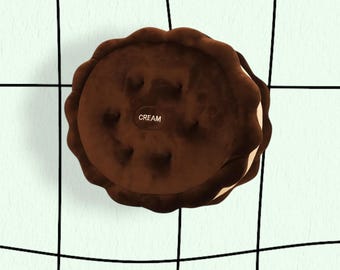 Chocolate Biscuit Cushion Pillow | Dessert Style Seat Backrest | Realistic Cookie Plush Decor