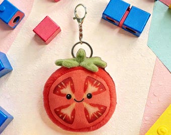 Tomato Slice Plush Keychain | Mini Food Kawaii Doll 10cm