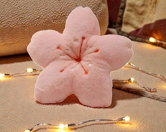 Cherry Blossom Pillow | Soft Flower Plush Cushion | Polyester Round Decor