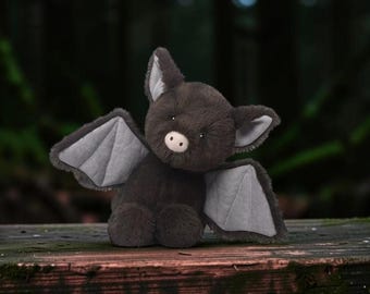 Soft Bat Plush Toy | Fluffy Stuffed Animal, Halloween Decor, 29cm