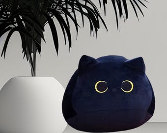 Black Cat Plush Toy 25cm | Soft Fluffy Cuddle Pillow