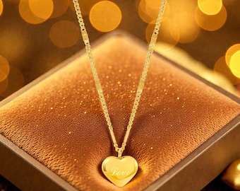 Collar de amor de verano / Collar de acero inoxidable color oro de 18 quilates / Colgante de cadena de clavícula / Regalo de joyería de moda para mujer