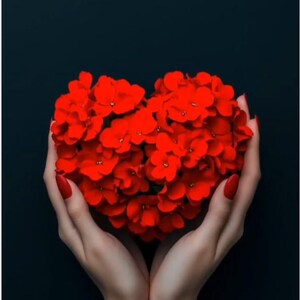 Mensaje de vídeo personalizado: animación floral con forma de corazón (descarga digital)