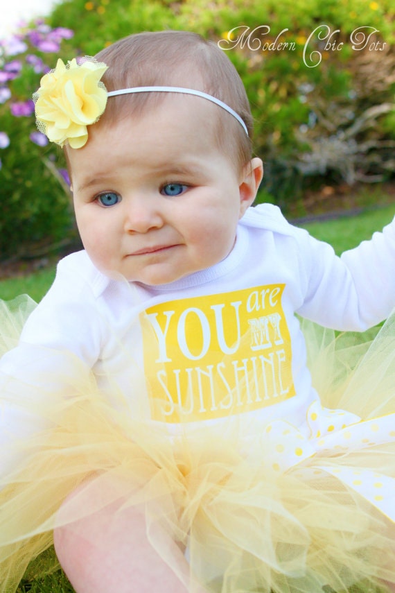 You Are My Sunshine Tutu Shirt Headband Newborn-4t