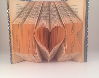 Heart initials folded book - Block Font