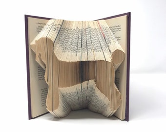 Poodle Dog Folded Book Art