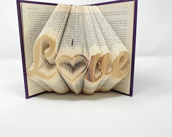Love with hollow heart folded book