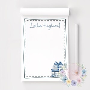 Blue Book Magnetic Customizable Notepad | Stationery with Name | Personalized Stationary | Teacher Gift