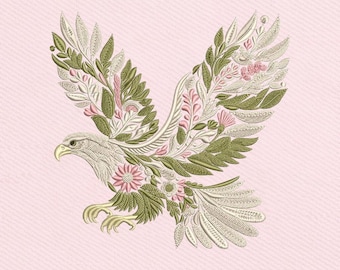 Blumenadler Vaterländischer Vogel Blumenkunst, American Eagle Stickerei, Sofortiger Download Dst Pe