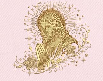 Jesus Prayer Christ Religious, Christian Faith Embroidery Design, Instant Download Dst Pe