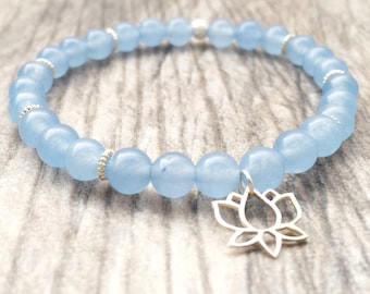 Corazón - Chakra - Pulsera de loto - Pulsera de cristal curativo - Pulsera de jade - Pulsera de bígaro - Pulsera de yoga - Pulsera de energía