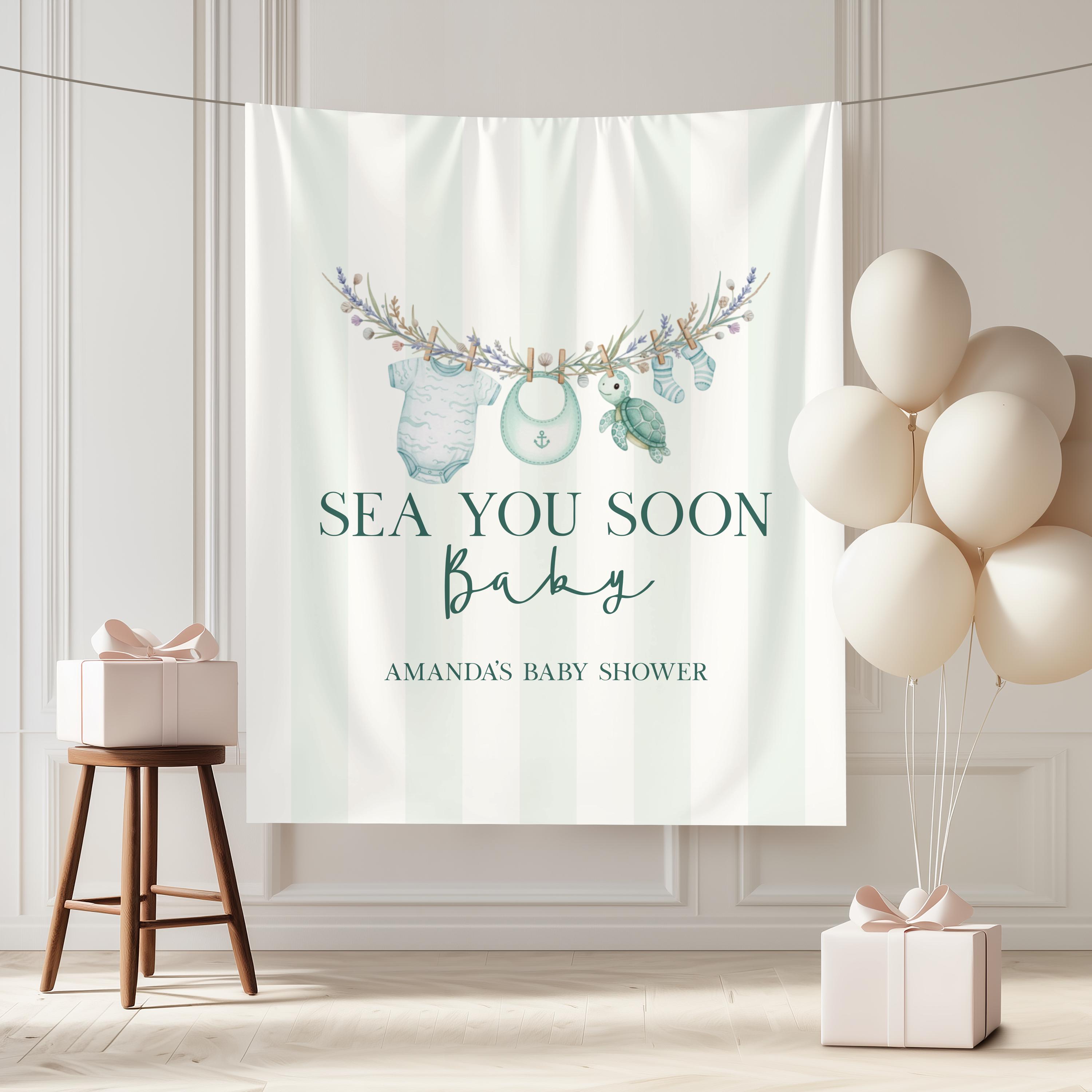 Custom Sea You Soon Baby Shower: Ocean Theme Baby Shower Welcome Sign ...