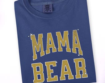 Maglietta retrò "Mama Bear" con colori comodi, maglietta stile college per la mamma, regalo elegante per la mamma, magliette per neo mamme.
