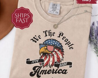 Maglietta Comfort Colors America 250° Anniversario Vintage Eagle Patriotic 1776-2026 Grafica Maglietta 4 luglio Indipendenza Magliette Celebrazione