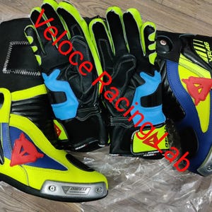 Dainese VR46 Racing Set – Fluo Yellow Leather Boots and Gloves image 3