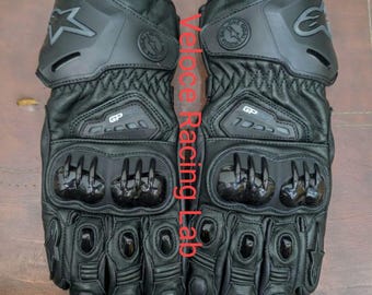 Alpinestars GP Pro Racing Gloves - Black Edition - Professional Leather Gauntlets - Track Motorcycle Safety Gear