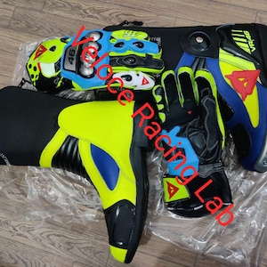 Dainese VR46 Racing Set – Fluo Yellow Leather Boots and Gloves image 1