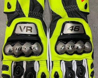 Dainese VR46 Edition Gauntlet Motorcycle Gloves – Carbon Fiber Knuckle Protection