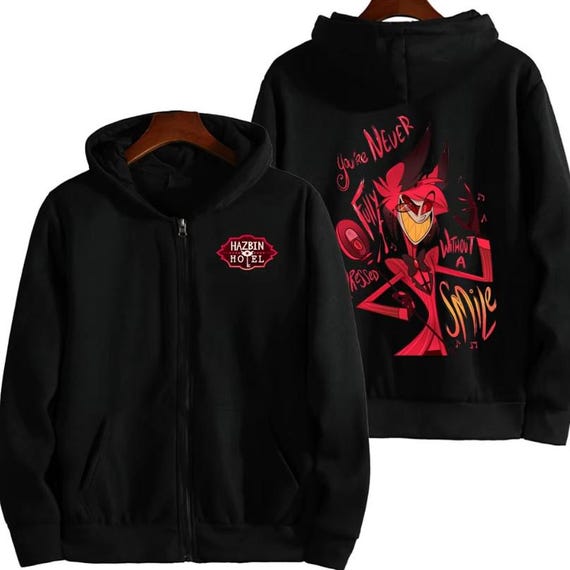 Alastor Hazbin Hotel Graphic Unisex Zip Hoodie