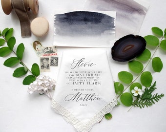 Wedding Handkerchief Gift For Bride from Groom,  Personalized Gift to Bride on Wedding Day, Bride First Look, Bride Gift