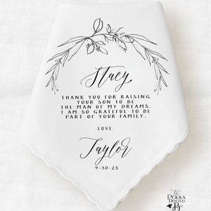 Regalo de la suegra de la novia Pañuelo de boda para la madre del novio, regalo de agradecimiento de la novia, regalo de la nuera