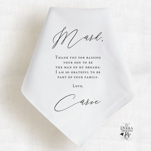 Father In Law Wedding Gift, Personalized Handkerchief, Custom Message