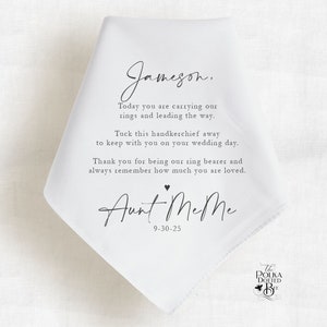 Ring Bearer Gift from Bride, Ring Bearer Proposal, Custom Handkerchief for Ring Bearer, For Ring Bearer On Wedding Day, Wedding Gift for Boy