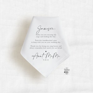 Ring Bearer Gift from Bride and Groom, Custom Handkerchief for your Ring Bearer, For the Ring Bearer on your wedding day- Modern Pen