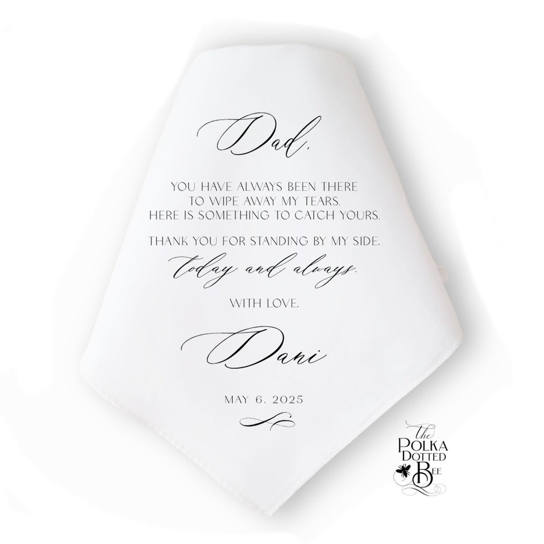 Father the Groom Handkerchief, Wedding Gift for Father of the Groom, a Gift for Dad on Your