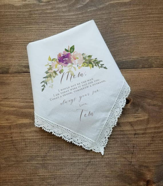 PRINTED CUSTOMIZED Mother of the Groom gift-LS5FCAC Mother of the Bride Gift from the Bride 112 Wedding Handkerchief
