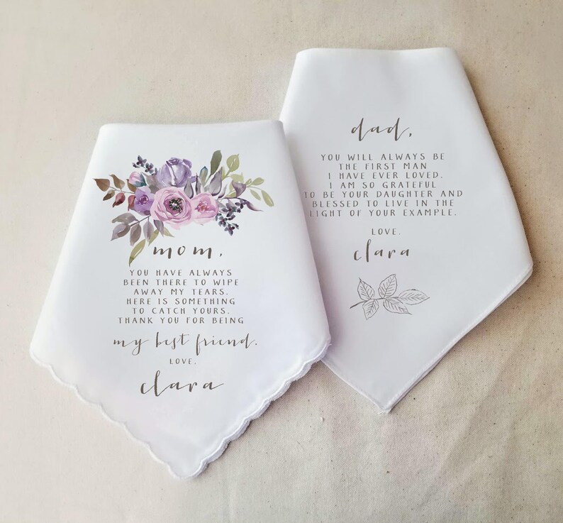 Wedding Handkerchief Gift For Mom and Dad Wedding Gift for Etsy