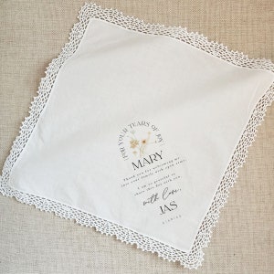 Personalized Mother In Law Handkerchief Wedding Gift from Future Daughter in Law,  Sentimental Gift for Mother of the Groom from Bride