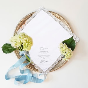 Mother of the Groom Gift, Father of the Groom Gift, Wedding Gift from Son, Personalized Wedding Handkerchief, Parents of the Groom Gift image 4