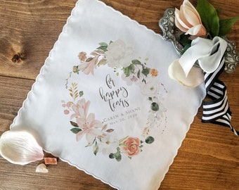 Wedding Handkerchief Gift, Wedding Gift for Mother of the Bride, Personalized Thank you Gift, Gift for the Couple, From BrideMagnolia Blooms