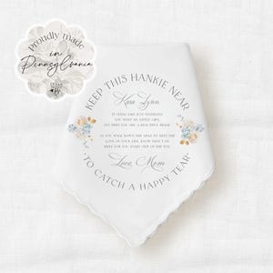 Wedding Handkerchief Gift to Bride from Mom