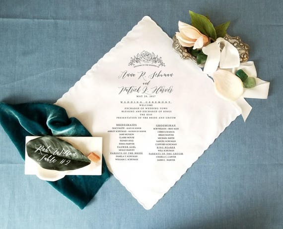 Wedding Programs Printed Handkerchief Programs Custom Etsy